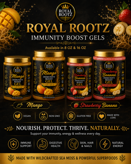 Royal Rootz Mango Immunity Boost Gel | Wildcrafted Sea Moss | 8 oz