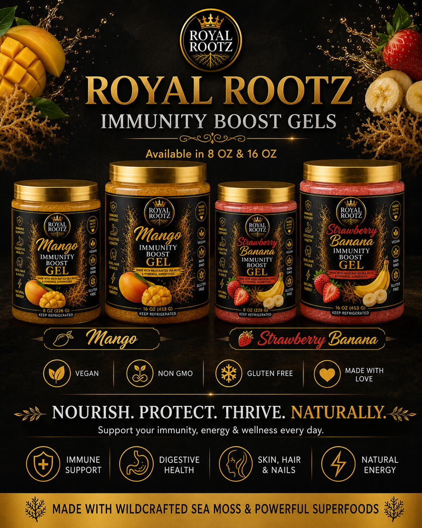 Royal Rootz Mango Immunity Boost Gel | Wildcrafted Sea Moss | 4oz